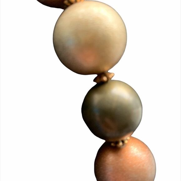 Large runway mixed metal copper silver black bead leaf necklace - Picture 15 of 16